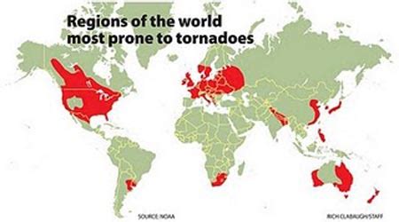 Where Do Tornadoes Occur Worldwide