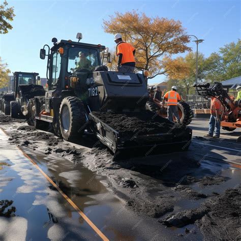 Premium Photo | Paver laying asphalt for a new university campus Paver