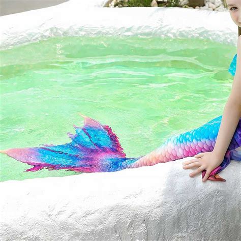 Girls Mermaid Tail Swimsuit Princess Cosplay Bikini For Beach Swimming