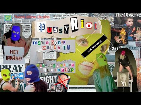 Cantano Contro I Crimini Dellesercito Russo Pisciano Sulla Foto Di Putin Cinque Pussy Riot