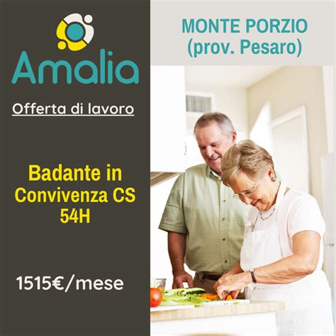 Offerta Di Lavoro Badante In Convivenza A Monte Porzio PU 1515 Mese