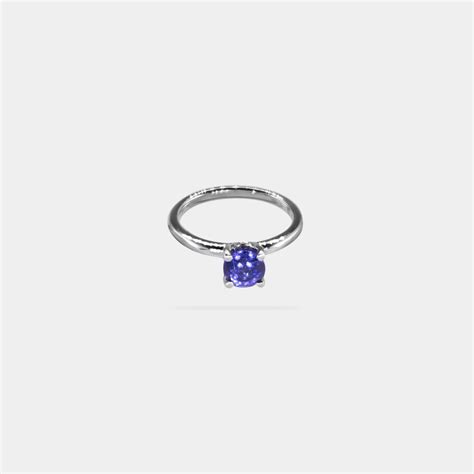 Carats Intense Vb Blue Round Shaped Tanzanite Ring The