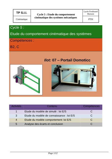 Pdf Ilot Portail Domoticc Lalimentation Des Motor Ducteurs