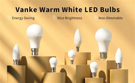 Vanke Bayonet Candle Light Bulb 40w Equivalent B22 LED Bulbs Warm