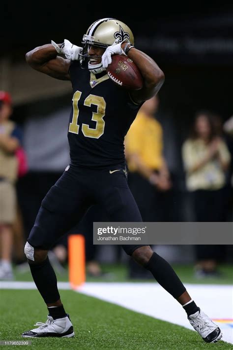 Michael Thomas of the New Orleans Saints celebrates a touchdown ...