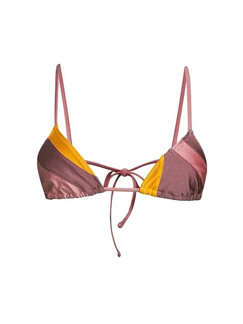 Buy TROPIC OF C Wo Equator Patchwork Bikini Top Sunset At 80 Off