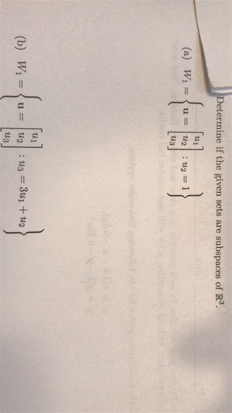 Solved Determine If The Given Sets Are Subspaces Of R3 U1 Chegg