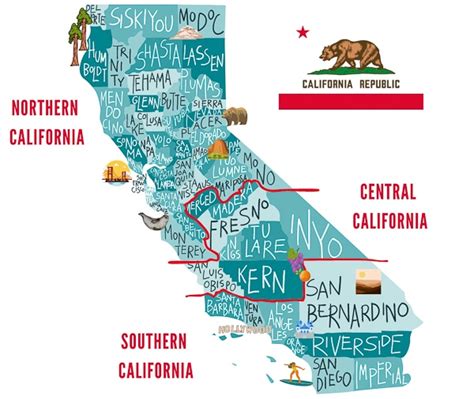 Northern And Southern California Map - Floris Anestassia