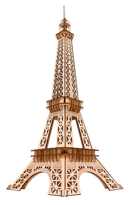 Laser Cut D Wooden Puzzle Eiffel Tower Model Dxf File Vectors File