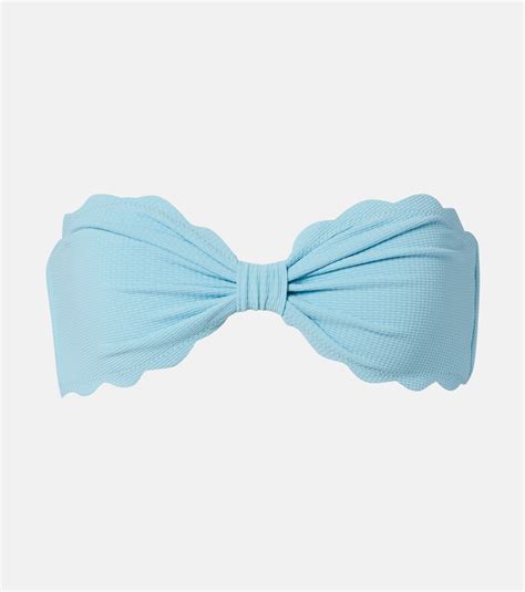 Antibes Scalloped Bikini Bandeau Top In Blue Marysia Mytheresa