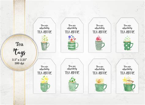 You Are Absolutely Tea Riffic Thank You Gift Tags Tea Tags Printable