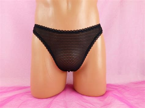 Sheer Black Bikini Sissy Panties Mens Underwear See Through Bikini Sissy Lingerie Gay