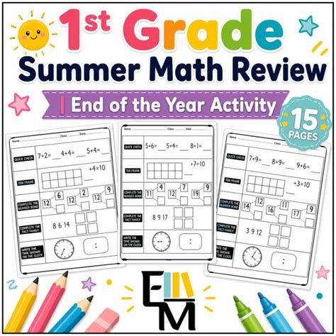 Algebra Worksheets For 1st Grade Summer Review