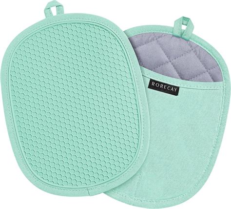 Silicone Pot Holders Sets Heat Resistant Oven Hot Pads With Pockets Non Slip Grip Large