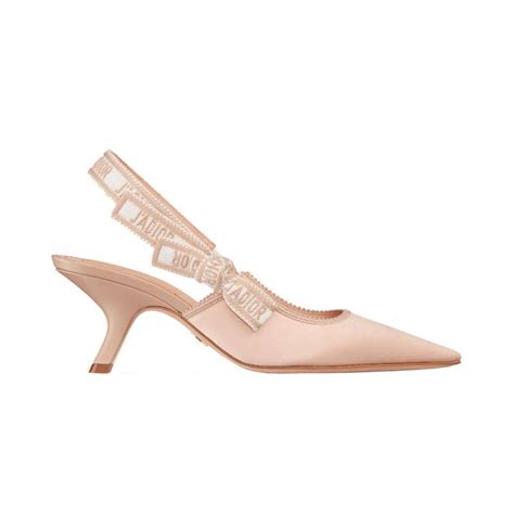 Jual Christian Dior Slingback 65 Pump Nude Embroidered Satin And Cotton 36 Nude Di Seller