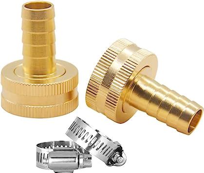 Hooshing 2PCS 3 8 Barb X 3 4 GHT Female Garden Hose Connector Brass