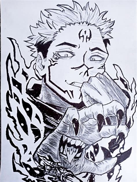 sukuna jujutsu kaisen thukuna drawing sukuna art drawing