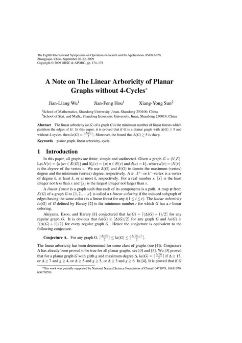 Pdf A Note On The Linear Arboricity Of Planar Graphs Without Cycles