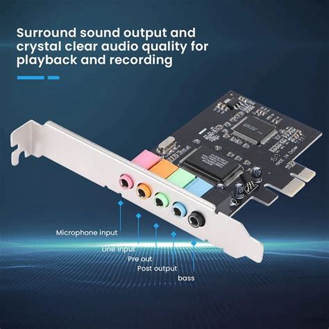 Звуковая карта Pcie 5.1, карта объемного звучания PCI Express, 3D ...
