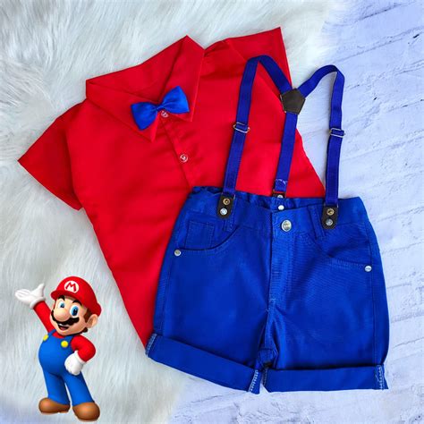 Roupa Do Mario Bros - Roupa Super Mario Conjunto Infantil Mario Bros Festa | Shopee Brasil