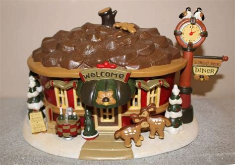 Cozy Ceramic Lighted Diner House With Dancing Deer Sign