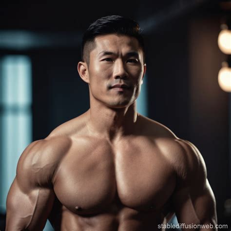 Realistic Image Of A Muscle Asian Gay Man Stable Diffusion Online