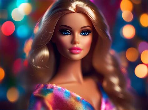 Premium AI Image Closeup Portrait Of A Beautiful Blonde Doll With Bright Makeup