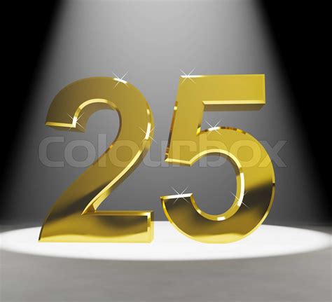 Gold 25th 3d Number Closeup Representing Anniversary Or Birthday ...