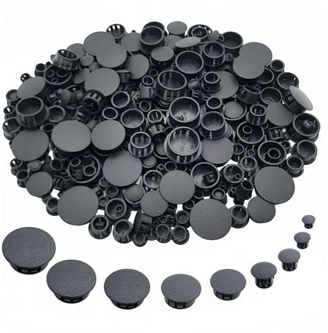 50 Piece Flush Mount Black Hole Plug Assortment For Auto Body And Sheet