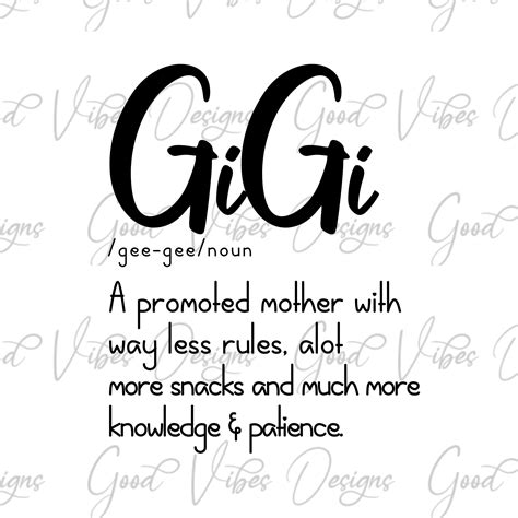 Gigi Definition Svg, Gigi Svg, Gigi Noun Svg, Gigi, Grandmother Svg