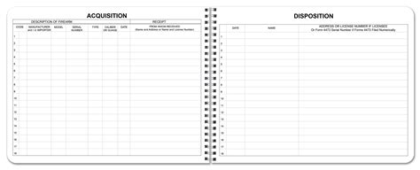 Bookfactory Gun Log Book Firearms Acquisition And Disposition Record