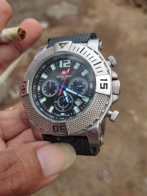 JAM TANGAN ORIGINAL SWISS ARMY HC 9988 CHRONO AKTIP Fesyen Pria Jam