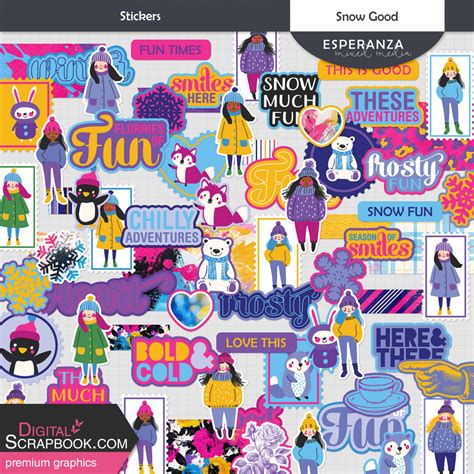 Snow Good Stickers Kit By Esperanza Mixto Graphics Kit