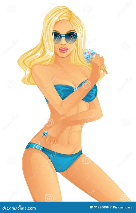 Sexy Frau Im Bikini Vektor Abbildung Illustration Von Ring 31290099