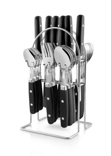 Material Stainless Steel Elegante Pcs Embrosia Black Cutlery Set