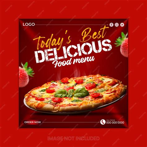 Premium Vector | Restaurant social media post design template