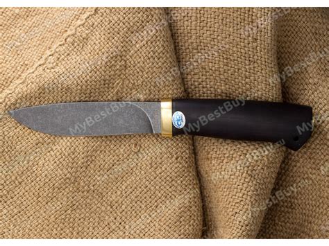 Нож Пилигрим. Рукоять граб. Латунь. Обработка клинка стоунвош ...