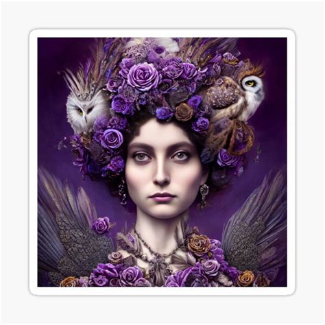 Queen Of Owls Fantasy Art And Décor Sticker For Sale By Adorcharm