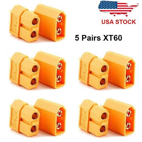 5 Pairs Amass XT60 Connector Adapter Male Female For Lipo Battery Plugs