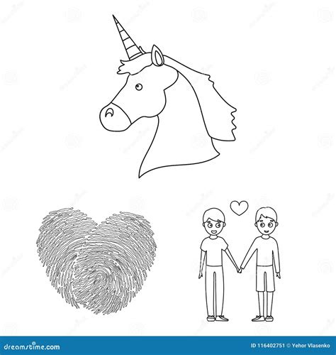 Gay And Lesbian Outline Icons In Set Collection For Design Sexual Minority And Attributes Vector