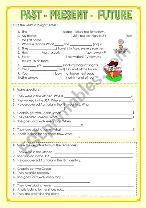 Past Present Future Worksheets