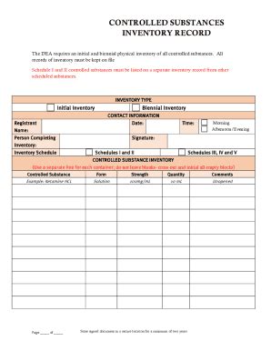 Fillable Online Controlled Substances Initial Biennial Inventory Form