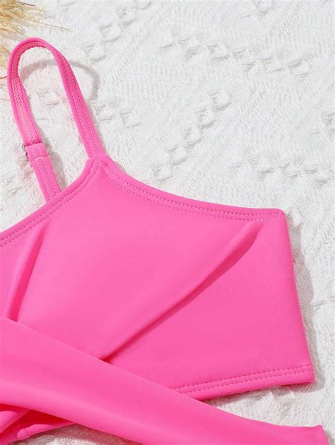 Conjunto De Bikini De Cruce Cruzado Con Estampado De Donas Y Kimono Para Verano Y Playa Para