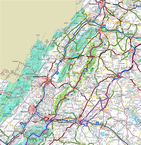 Shenandoah National Park area road map - Ontheworldmap.com