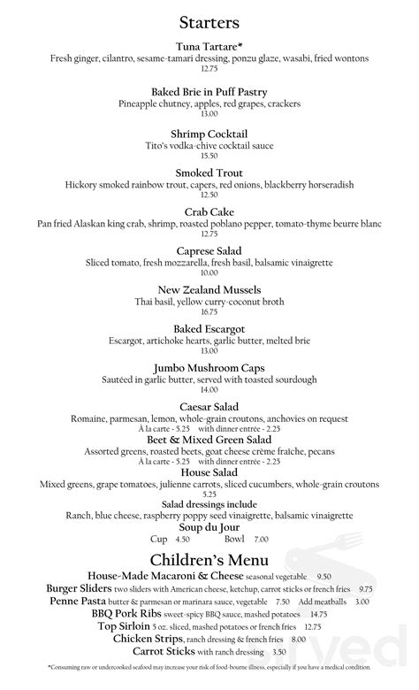 Menu - Whitefish MT's Whitefish Lake Restaurant | Sirved