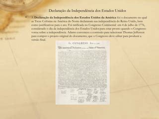 Independência Dos Estados Unidos - História | PPT
