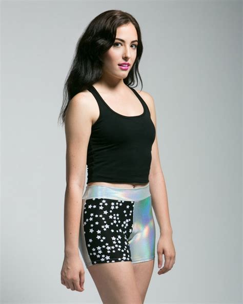 Silver And Stars Yoga Shorts