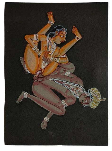 Indian Miniature Art Watercolor Old Paper Nude Painting Mughal Emperor