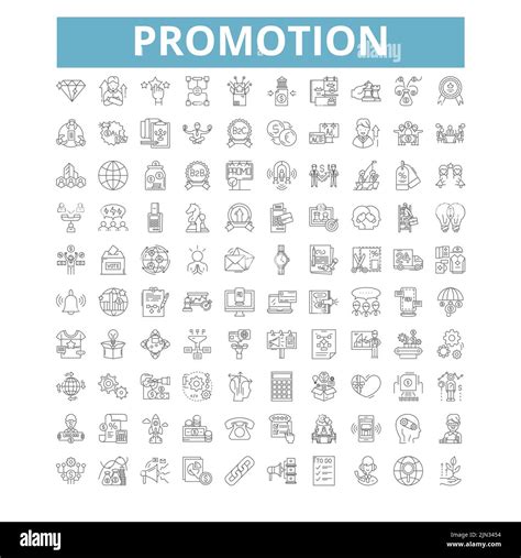 Promotions Icons Line Symbols Web Signs Vector Set Isolated