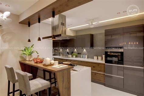 seater breakfast counter  wood grain finish homify